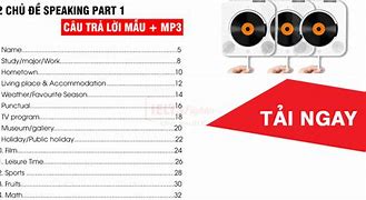 42 Chủ Đề Ielts Speaking Part 1